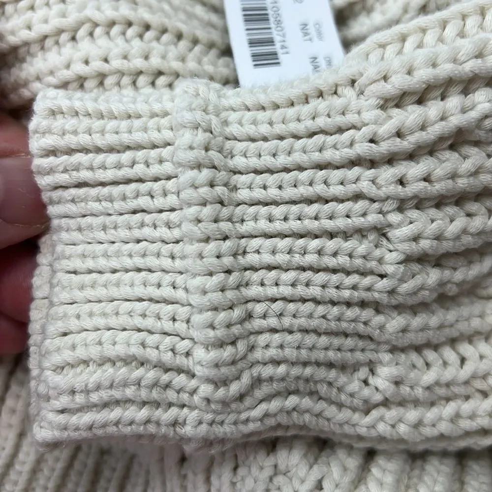 J. Crew AL762 Natural Ribbed crewneck sweater size XXS NWT